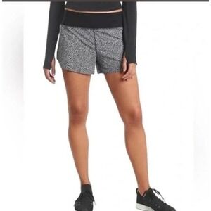 Athleta‎ Run With It 3" Short Black White Speckled Printed Running Shorts Small